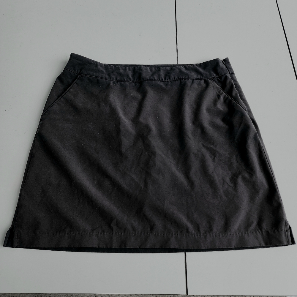 Gu Womens Skort Skirt Outdoor Black Polyester Spandex Stretch Pockets Sz 6
